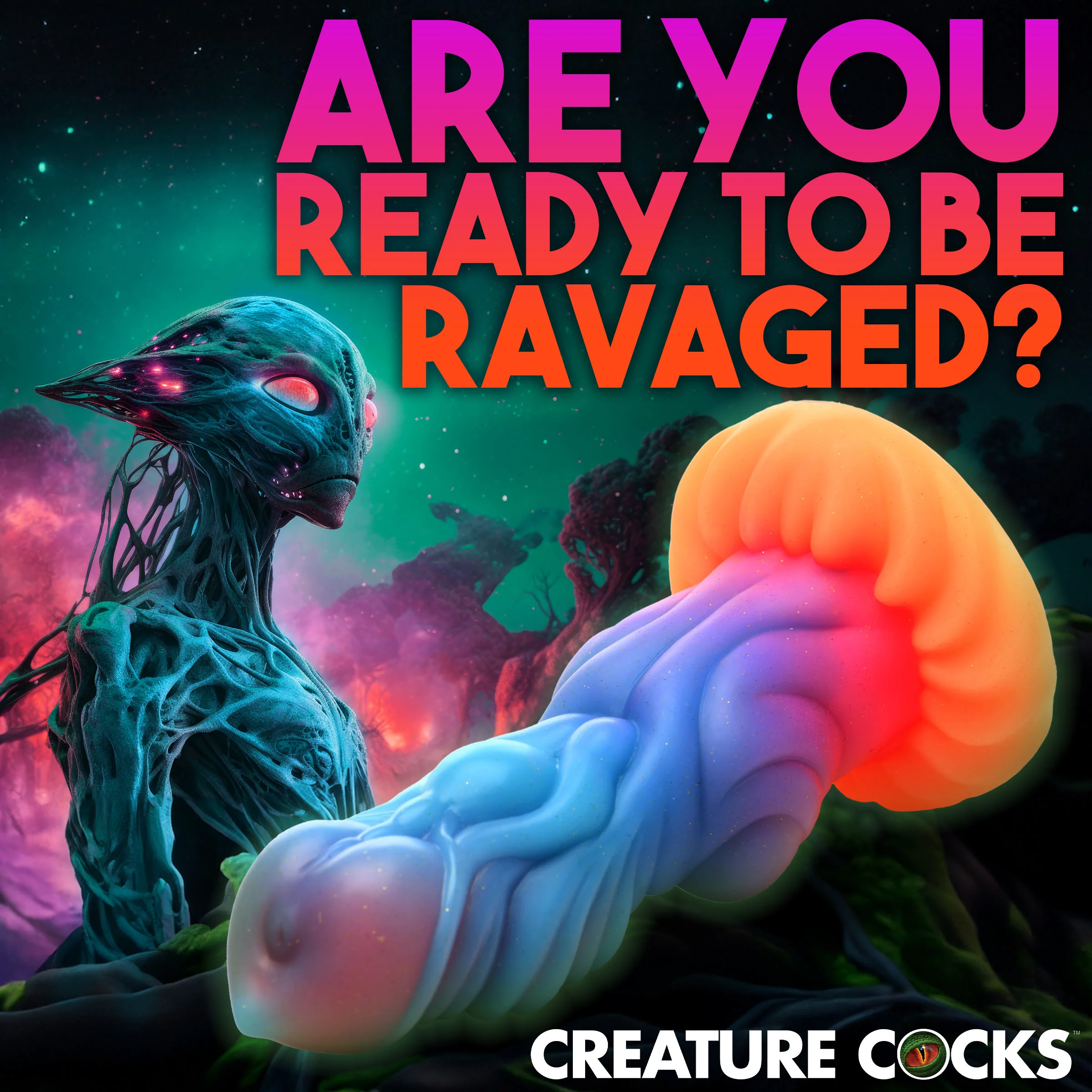 Alien Invader Glow-in-the-dark Silicone Dildo - Image 6
