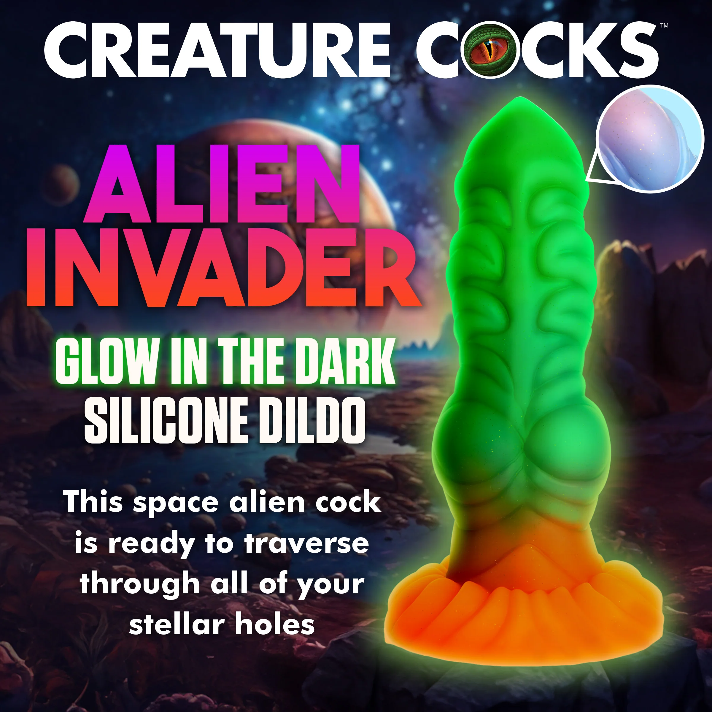 Alien Invader Glow-in-the-dark Silicone Dildo - Image 8