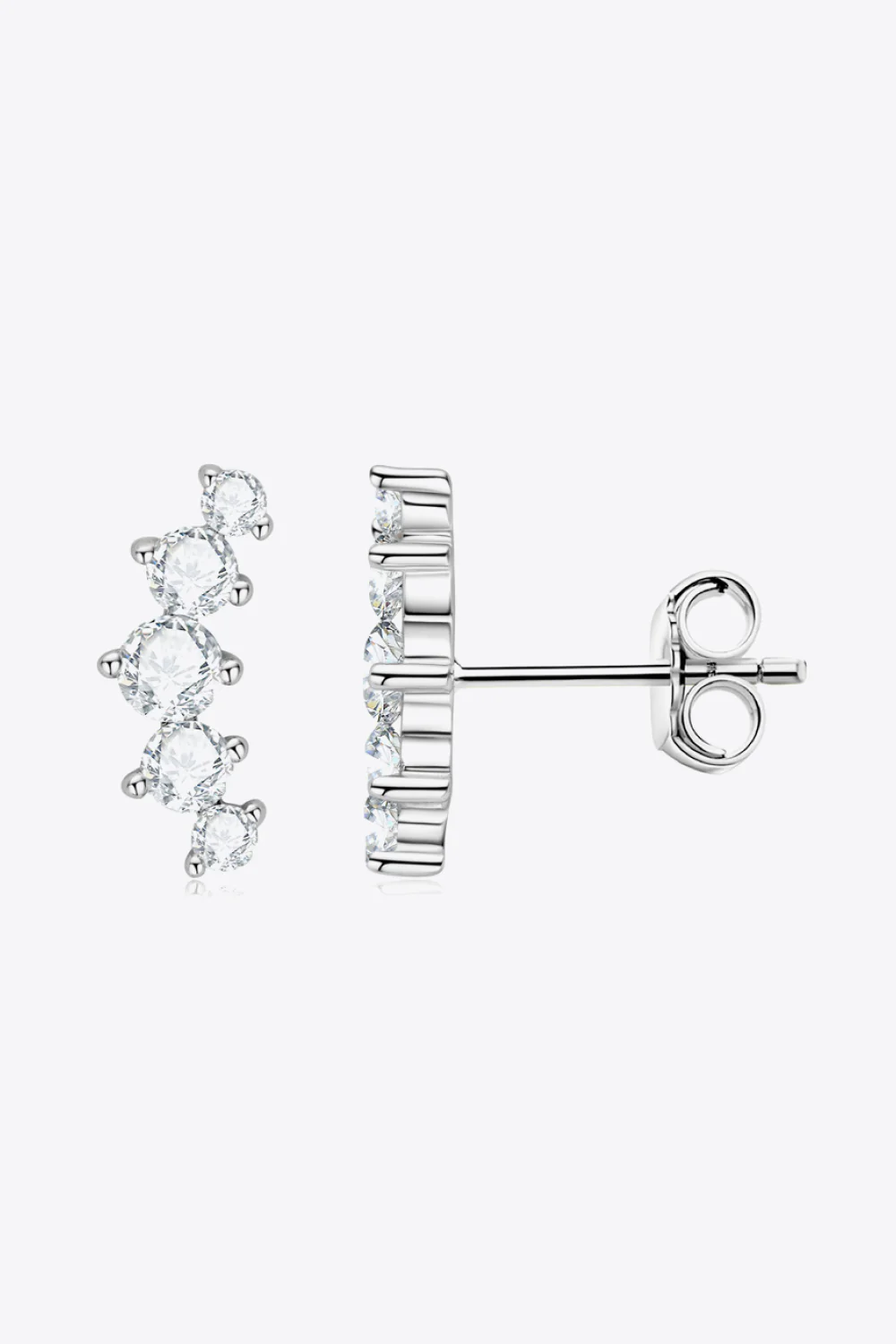 All You Need Moissanite Platinum-Plated Earrings - Image 3