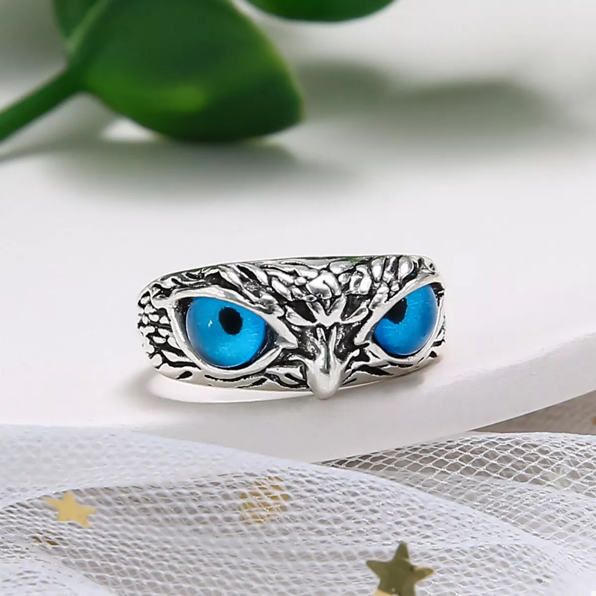 Alloy Owl Eyes Ring - Image 3