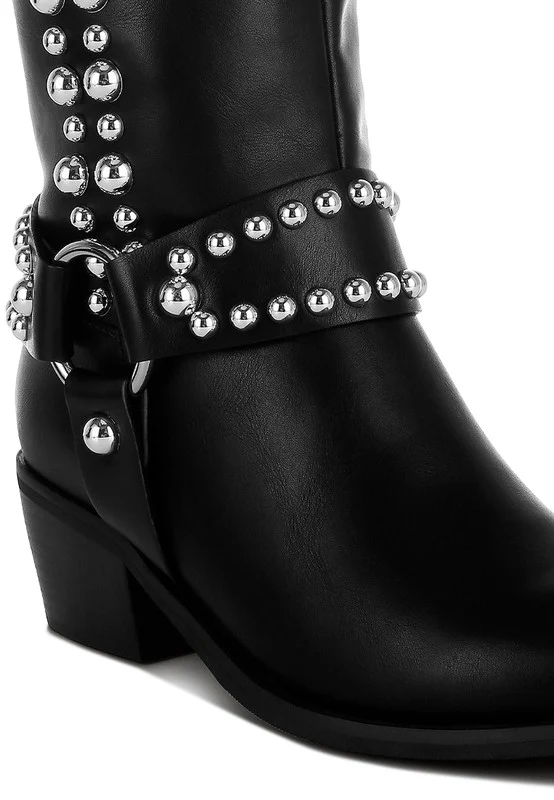Altair Studded Harness Detail Boots - Image 7