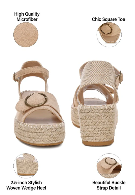 Amilta Buckle Detail Espadrille Wedges - Image 8