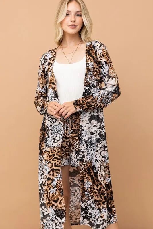 And The Why Animal Print Kimono and Shorts Set - Image 7