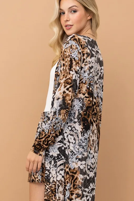 And The Why Animal Print Kimono and Shorts Set - Image 9