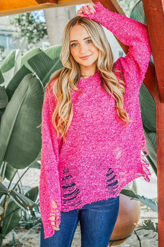 And The Why Distressed And Textured Pullover Sweater - Image 2