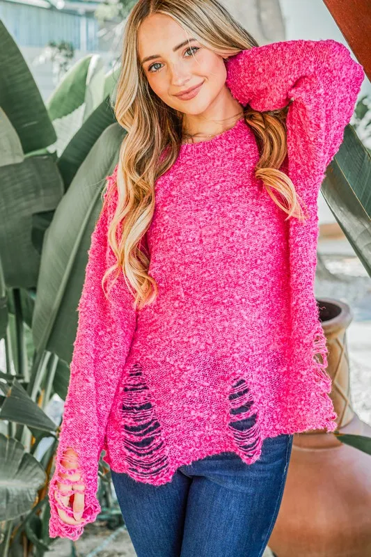 And The Why Distressed And Textured Pullover Sweater - Image 3