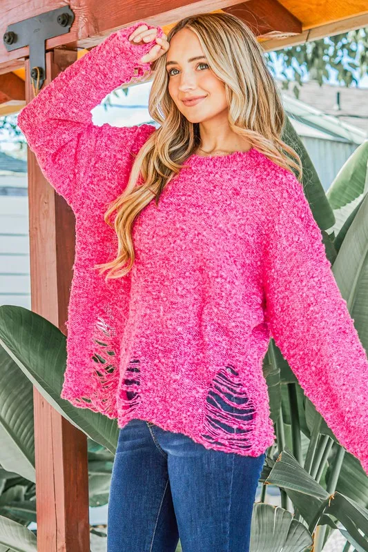 And The Why Distressed And Textured Pullover Sweater - Image 4