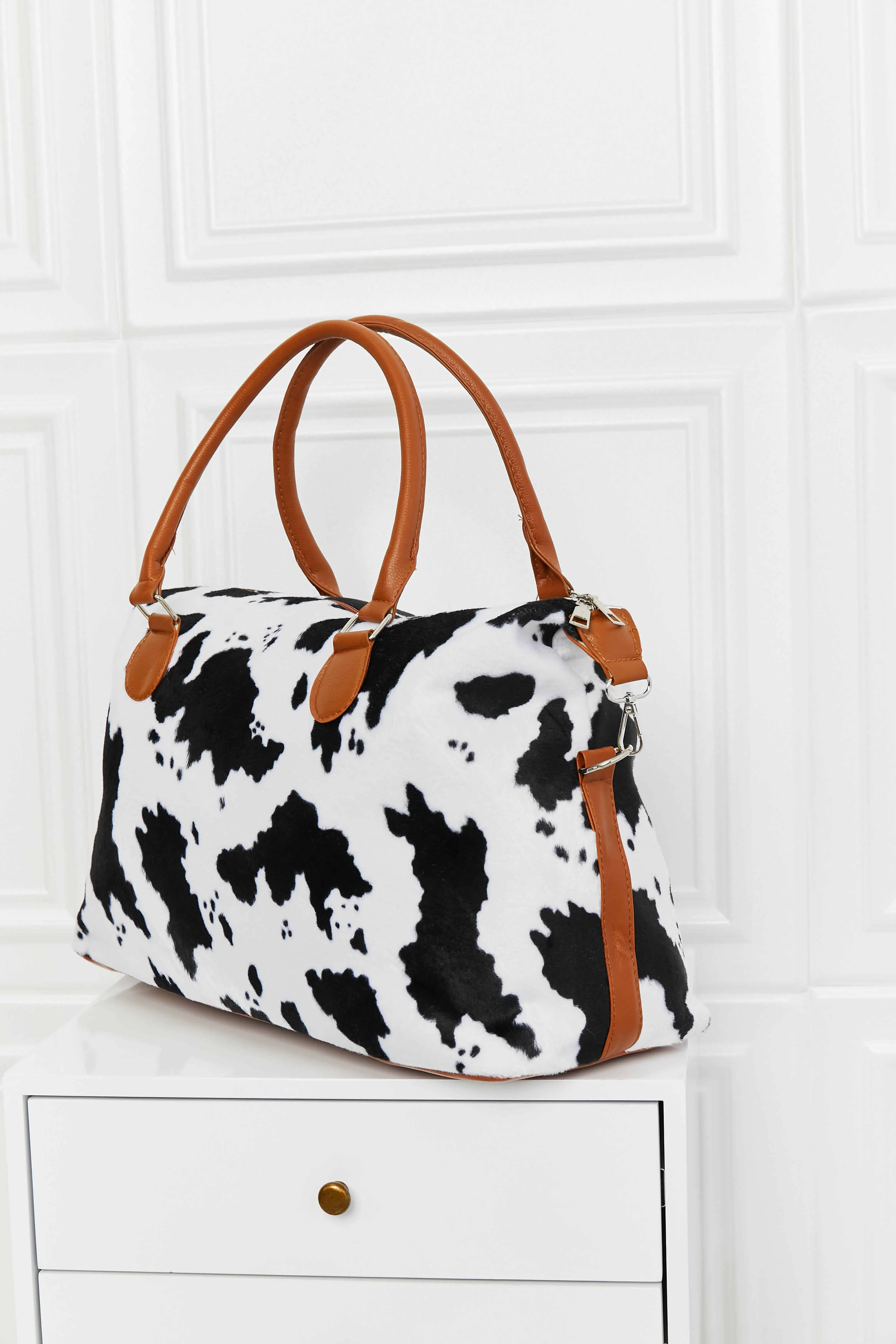 Animal Print Brushed Weekender Bag - Image 8