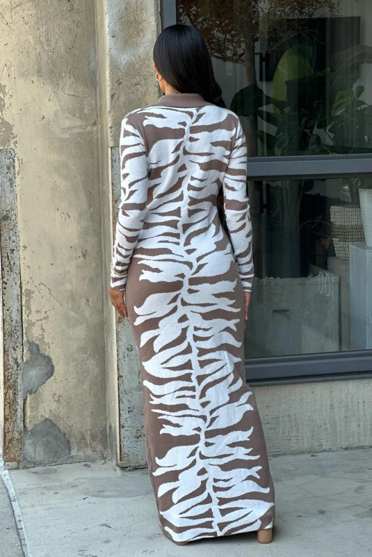 Animal Print Sweater Dress Body Con - Image 4