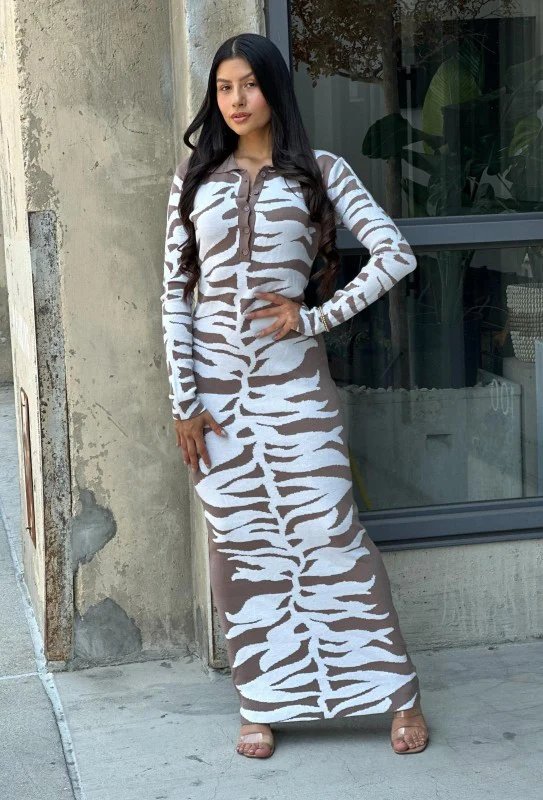 Animal Print Sweater Dress Body Con - Image 9