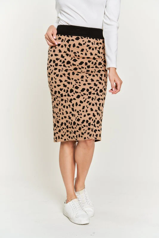 ANIMAL PRINT SWEATER SKIRTS KRS5026-2P - Image 2