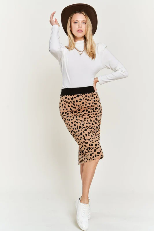 ANIMAL PRINT SWEATER SKIRTS KRS5026-2P - Image 5