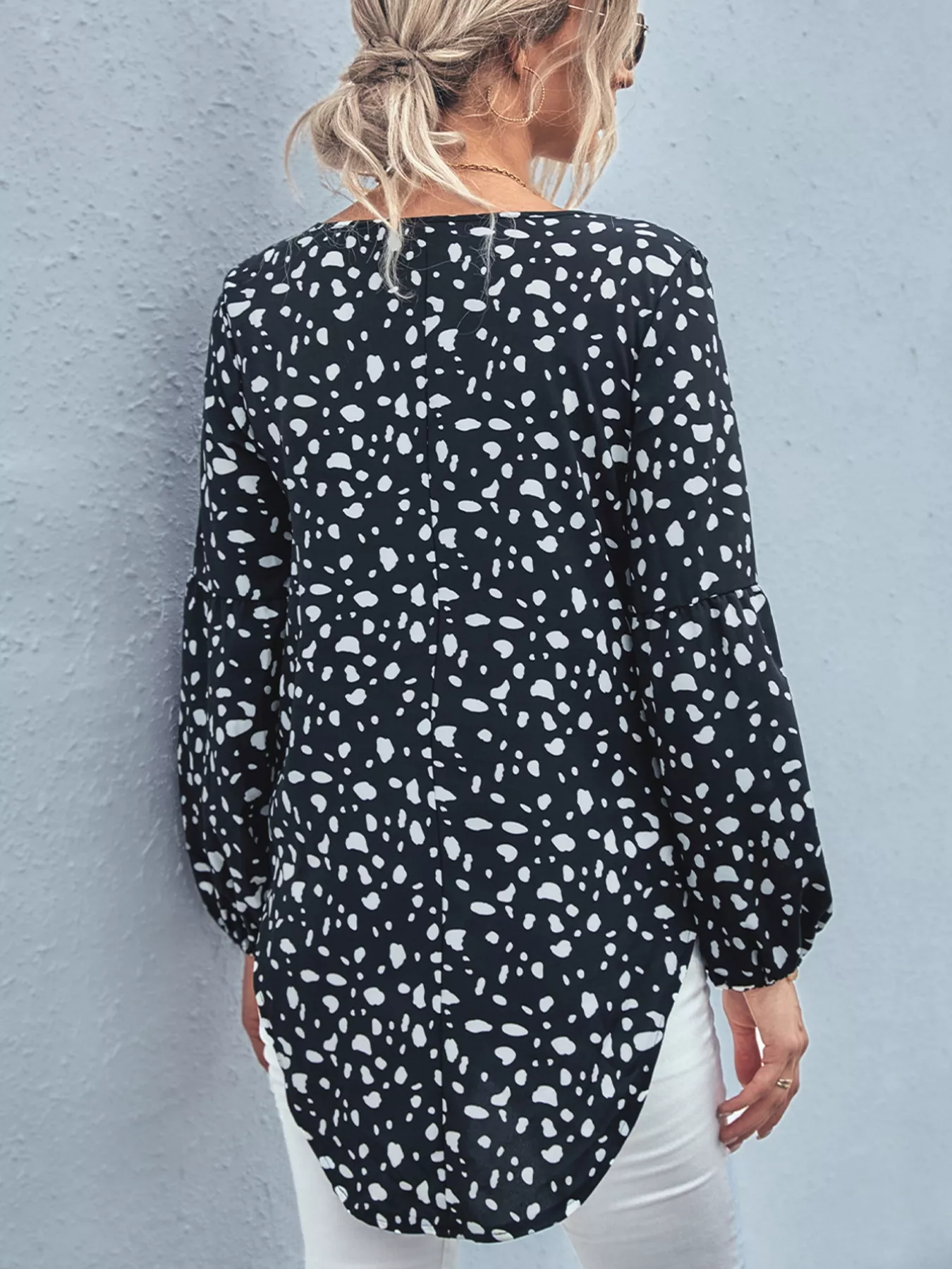 Animal Print V-Neck Blouse - Image 2