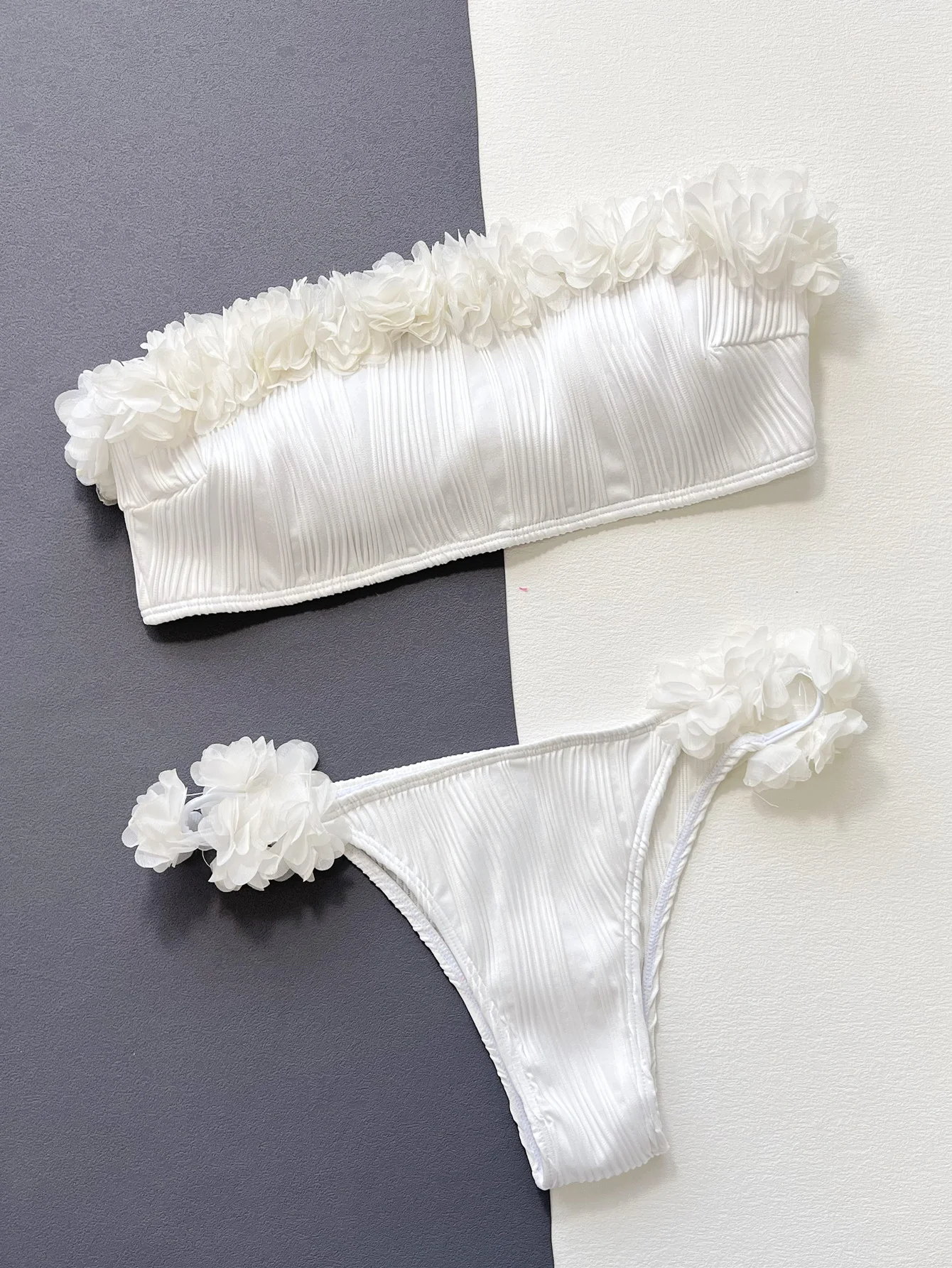 Applique Tie Back Two-Piece Bikini Set - Image 3
