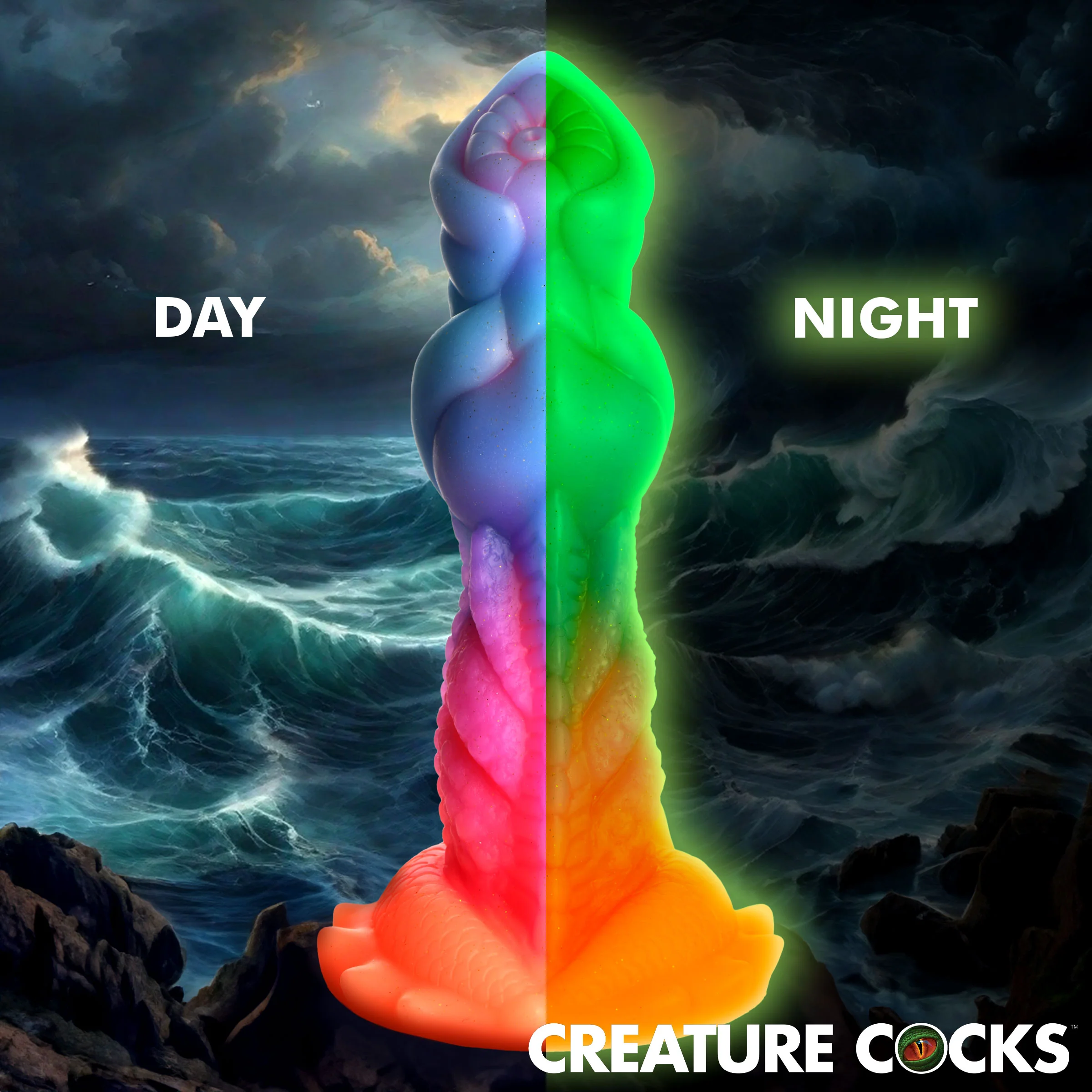 Aqua-cock Glow-in-the-dark Silicone Dildo - Image 2