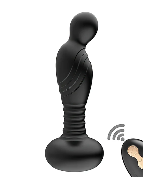 Ass-sation Remote Vibrating P Spot Plug - Black - Image 3
