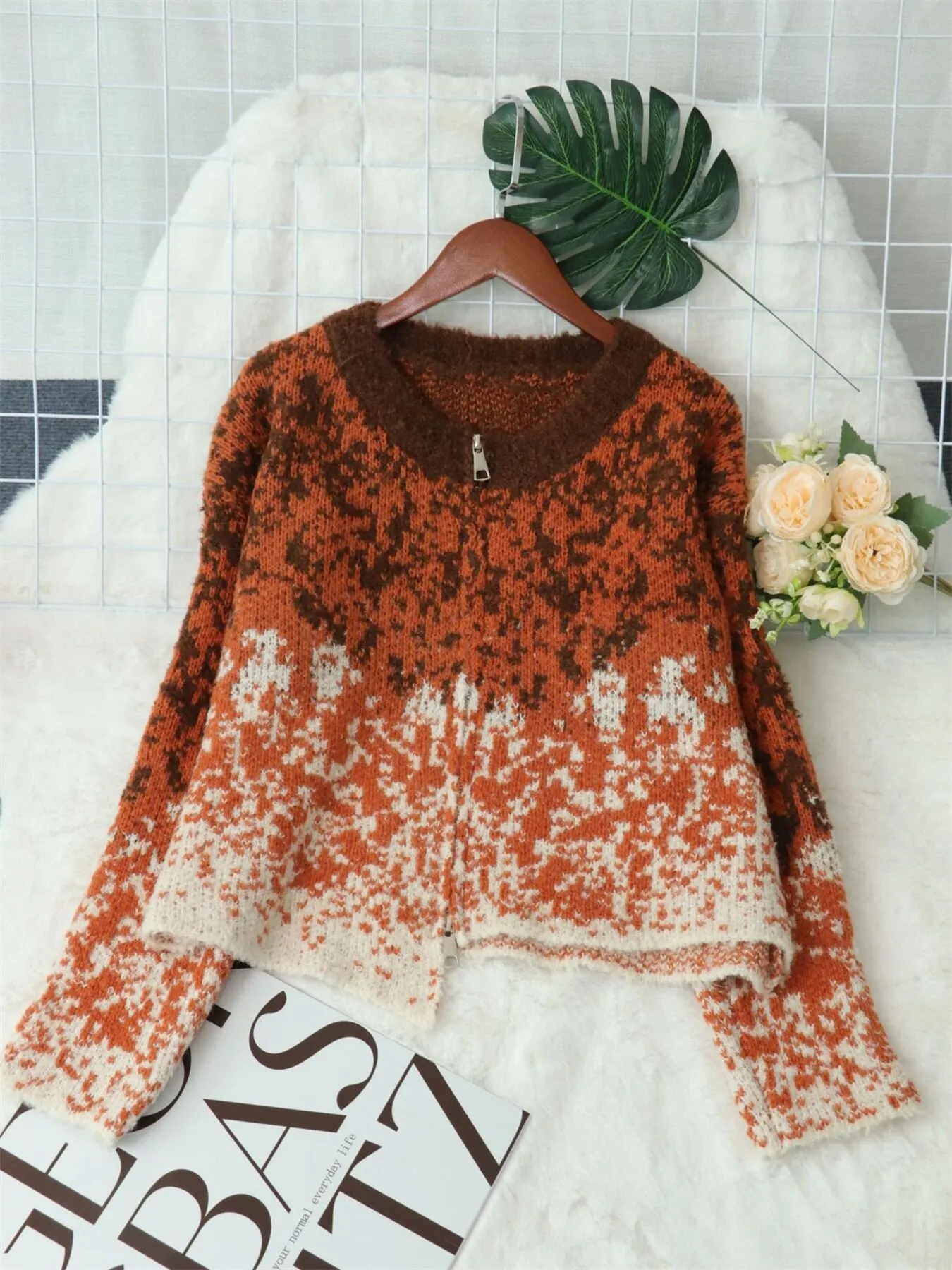 Asymmetrical Hem Zip Up Cardigan - Image 6