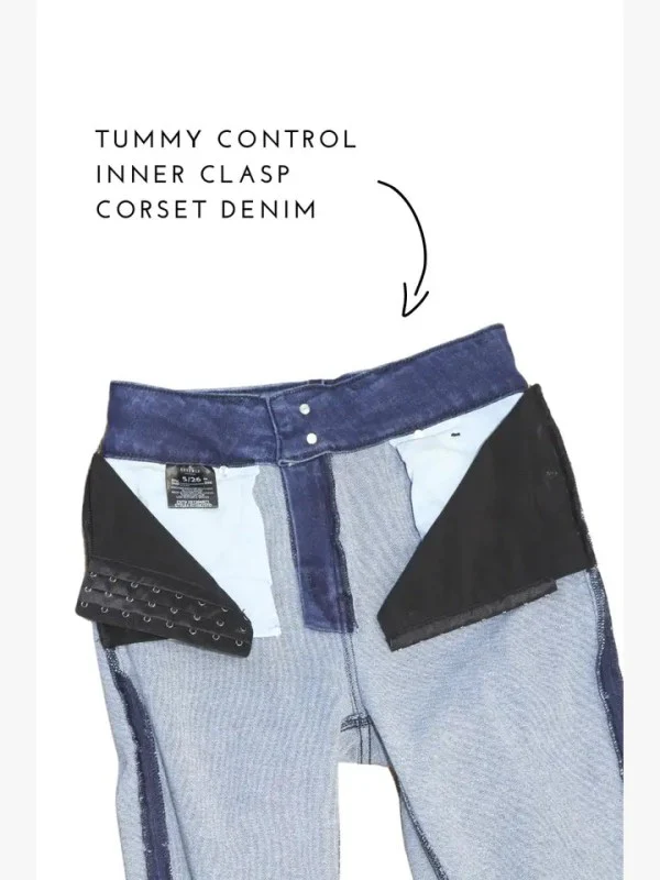 AT1018FLMT - ECO FRIENDLY CORSET CROP FLARE JEANS - Image 8