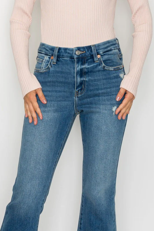 AT1018FLMT - ECO FRIENDLY CORSET CROP FLARE JEANS - Image 9