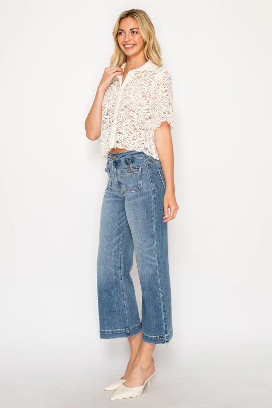 AT1028PZMT - High Rise Crop Palazzo Tummy Control - Image 3