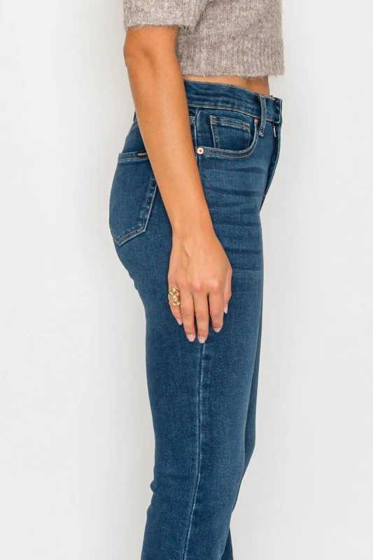 AT20004D - TUMMY CONTROL HIGH RISE BOOTCUT JEANS * - Image 8