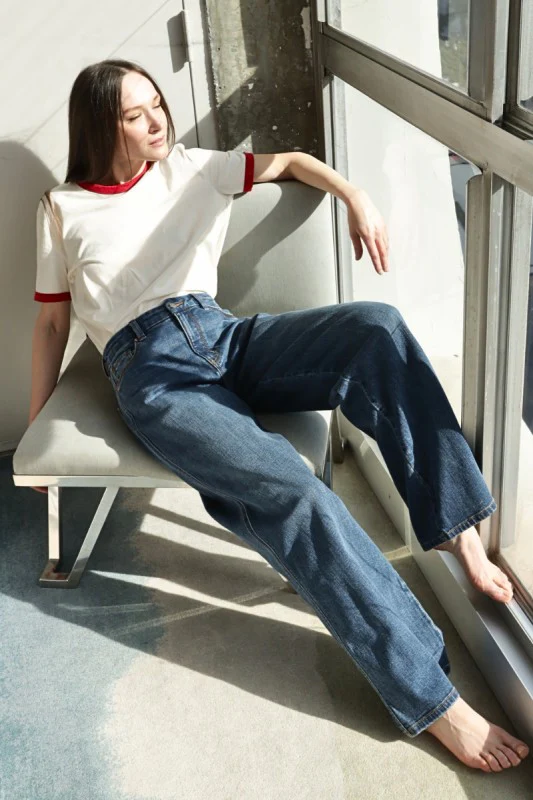 AT2068PZM - RELAXED HIGH RISE PALAZZO JEANS - Image 4