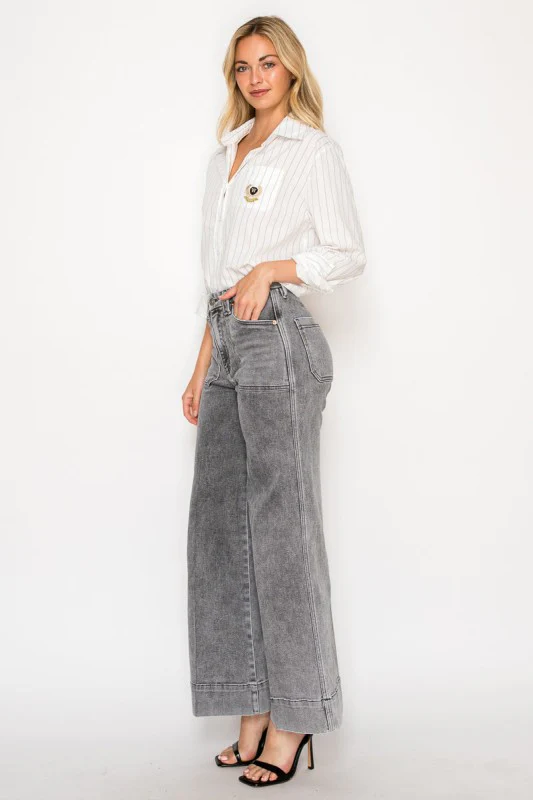 AT2101PZLG - High Rise the Perfect Palazzo Jeans - Image 3