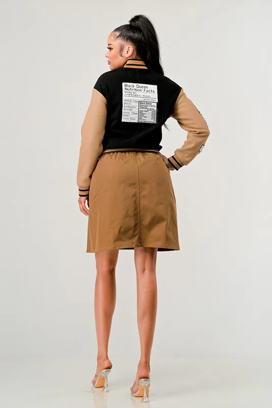 Athina Black Queen letterman Jacket - Image 14