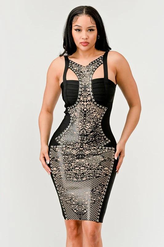 Athina Dark Aztec Dress - Image 2