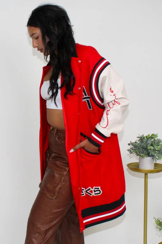 Athina Long Fit Letterman Jacket - Image 6