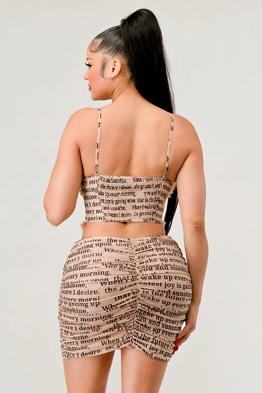 ATHINA NEWSLETTER PRINT SEXY MINI DRESS - Image 5