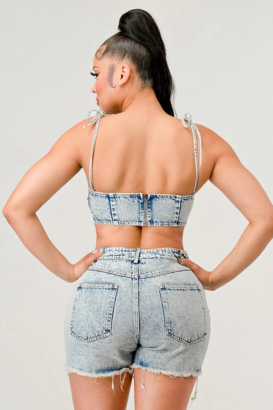 ATHINA No strings attached distressed denim set - Image 5