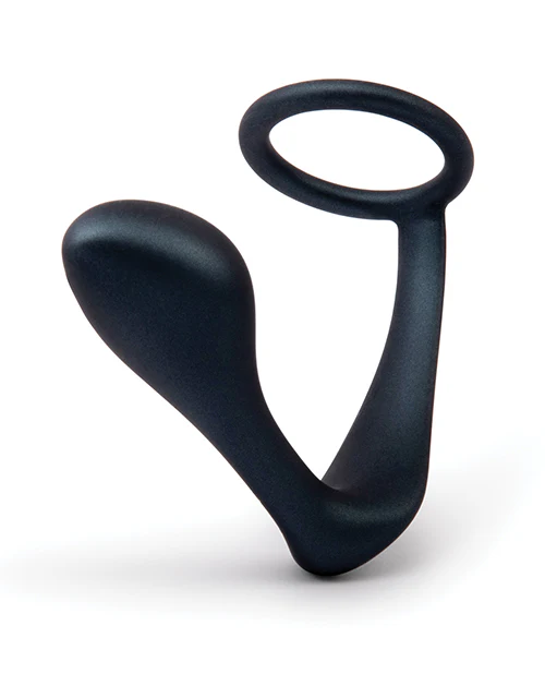 B-Vibe Butties Ringer Cock Ring & Prostate Plug - Black - Image 2