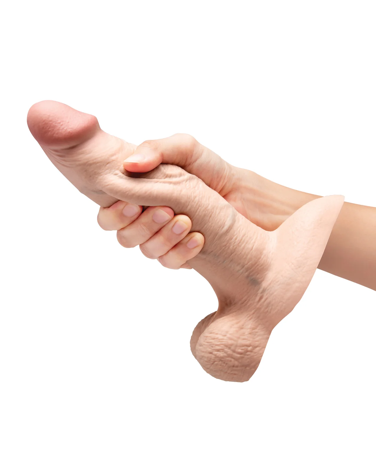 b-Vibe Slipskin 8" Girthy - Cream - Image 5