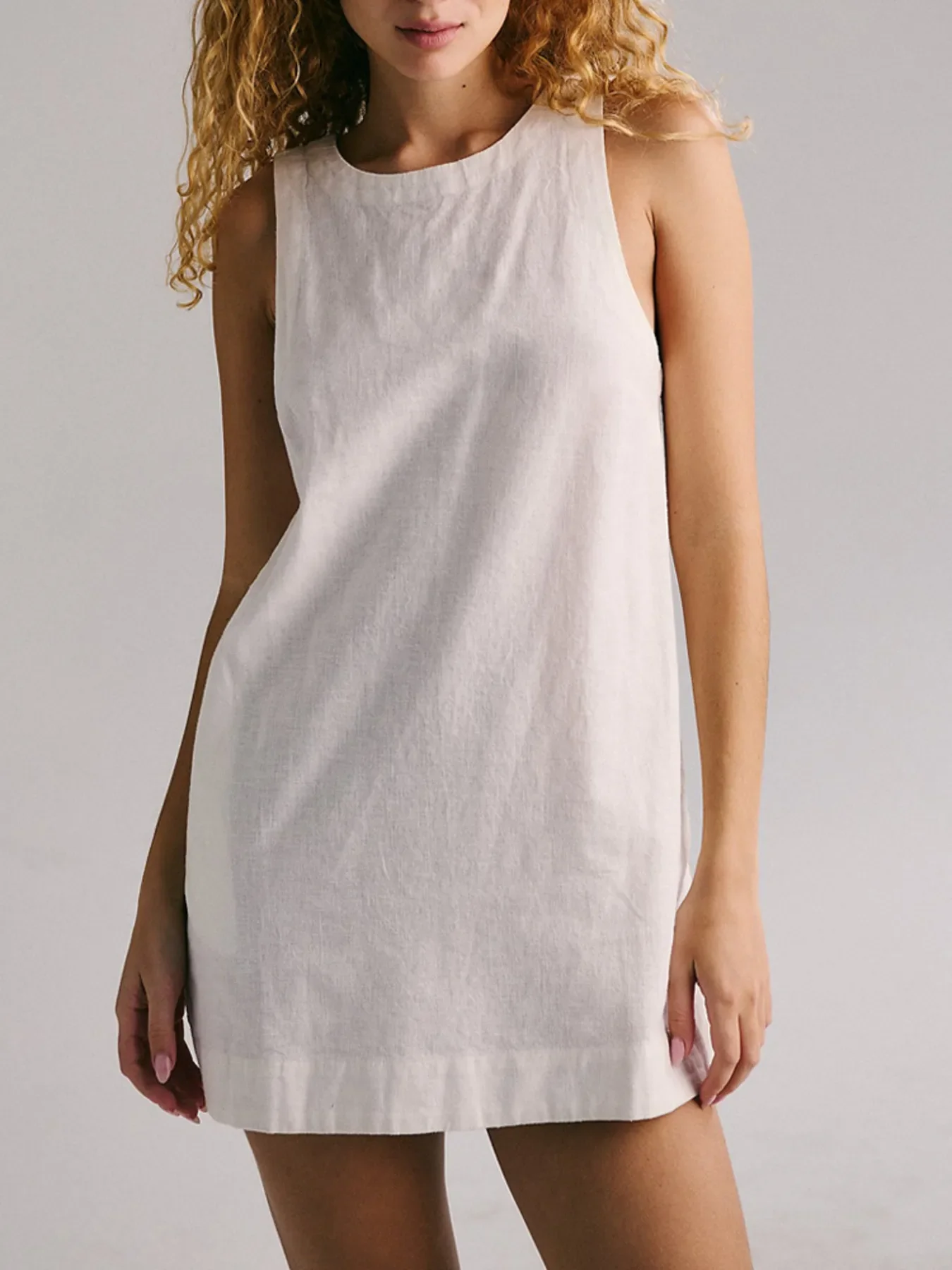 Backless Sleeveless Denim Mini Dress - Image 4