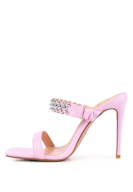 Bandy Stieletto Heel Metal Stud Sandals - Image 10