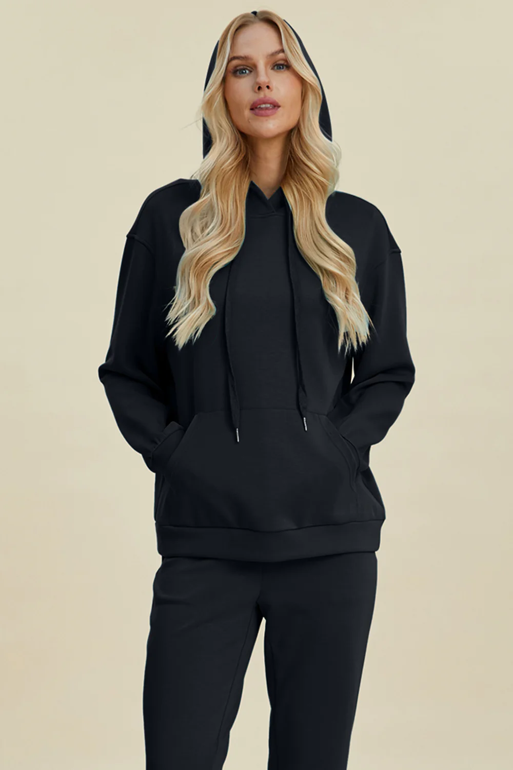 Basic Bae Full Size Air Scuba Drawstring Long Sleeve Hoodie with Kangaroo Pocket - Image 4