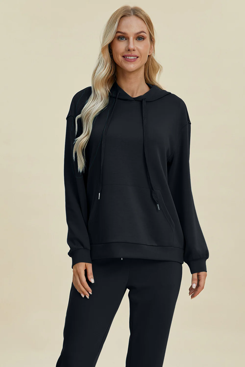 Basic Bae Full Size Air Scuba Drawstring Long Sleeve Hoodie with Kangaroo Pocket - Image 5
