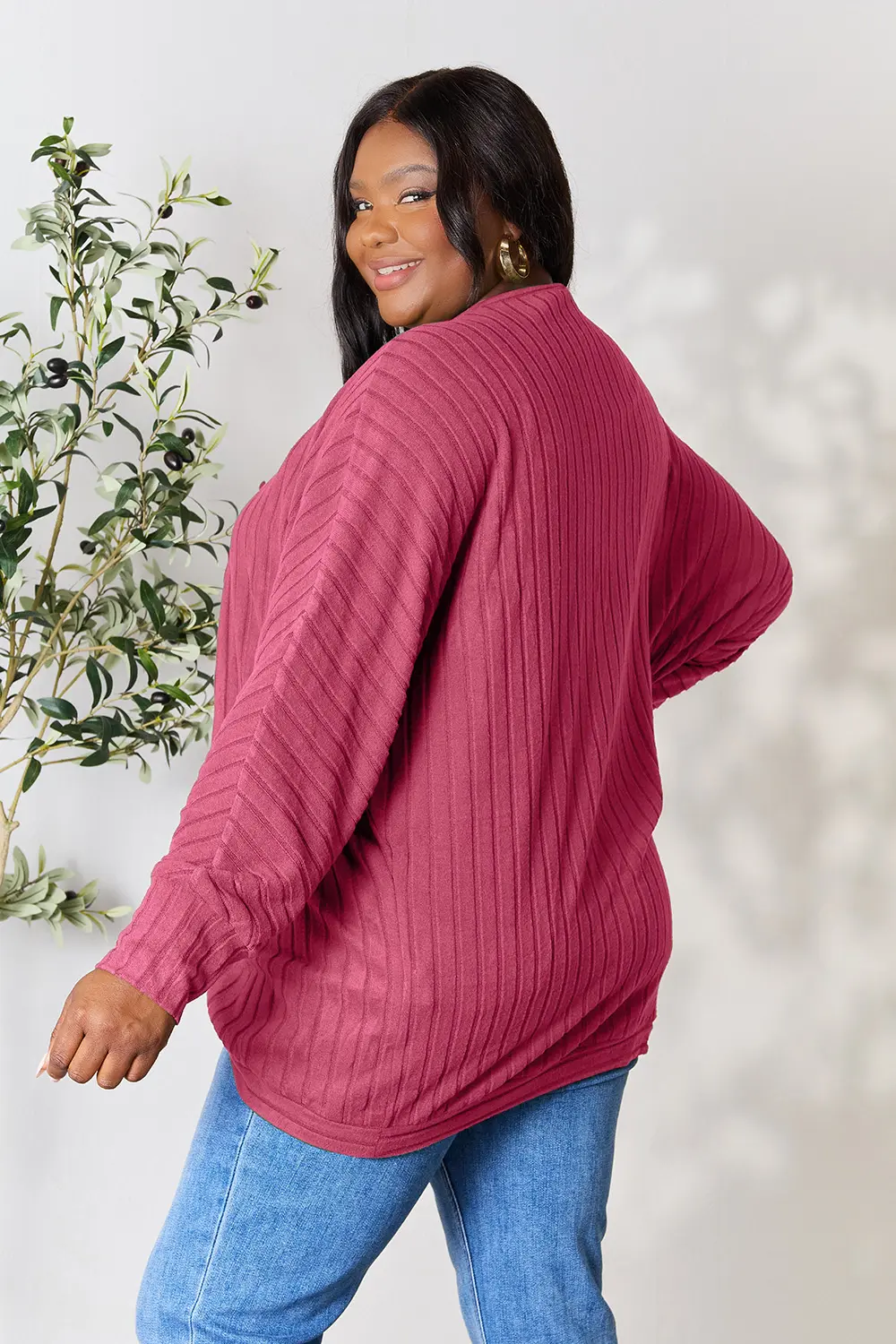 Basic Bae Full Size Ribbed Cocoon Cardigan - Image 34