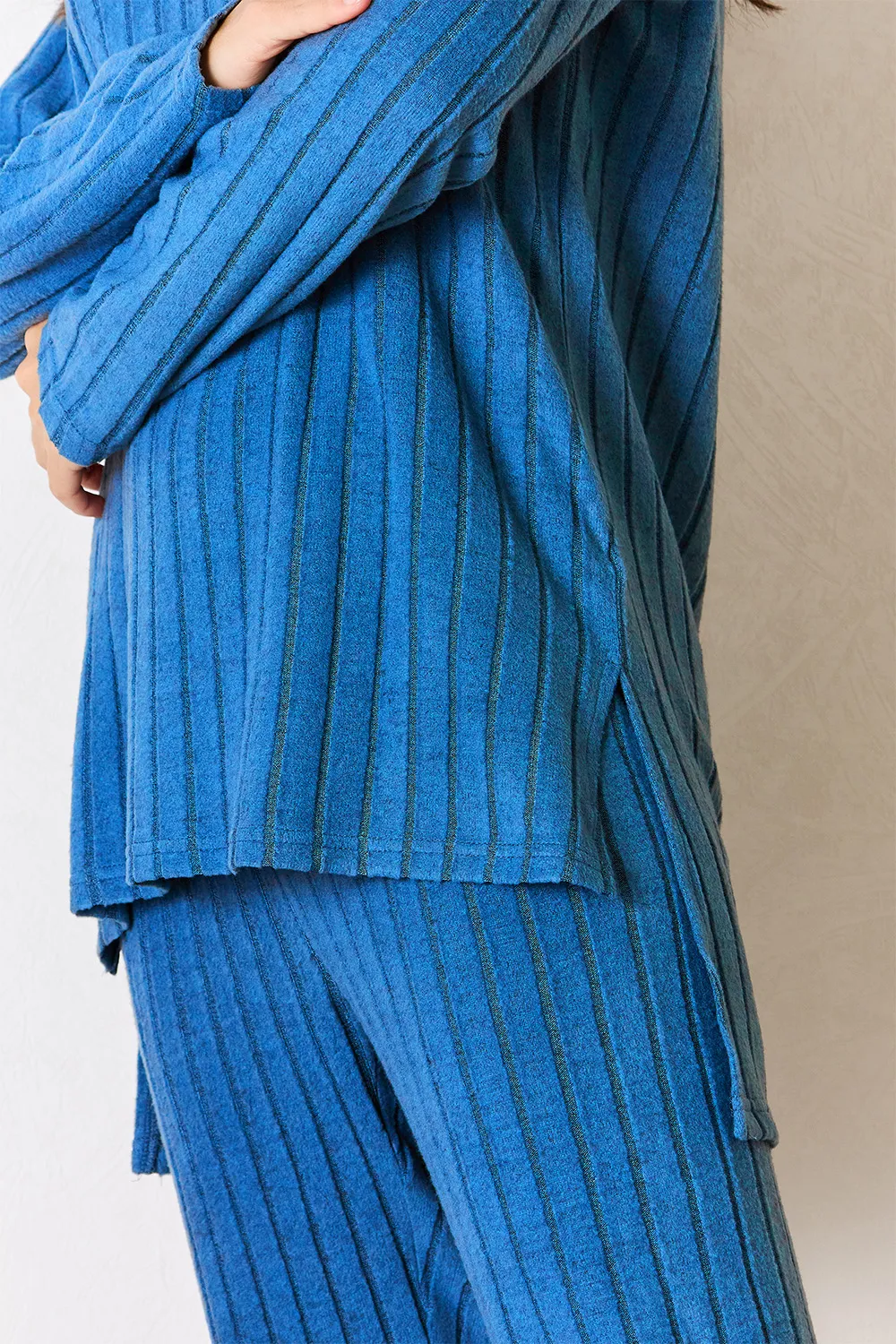 Basic Bae Full Size Ribbed Round Neck High-Low Slit Top and Pants Set - Image 13