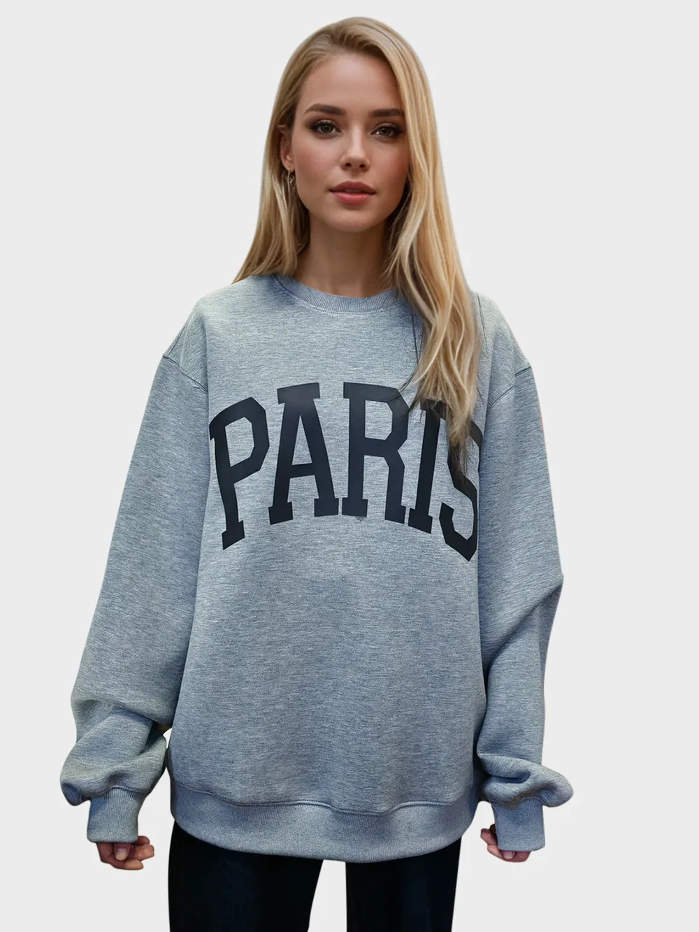 Basic Bae PARIS Round Neck Long Sleeve Air Scuba Sweatshirt - Image 3