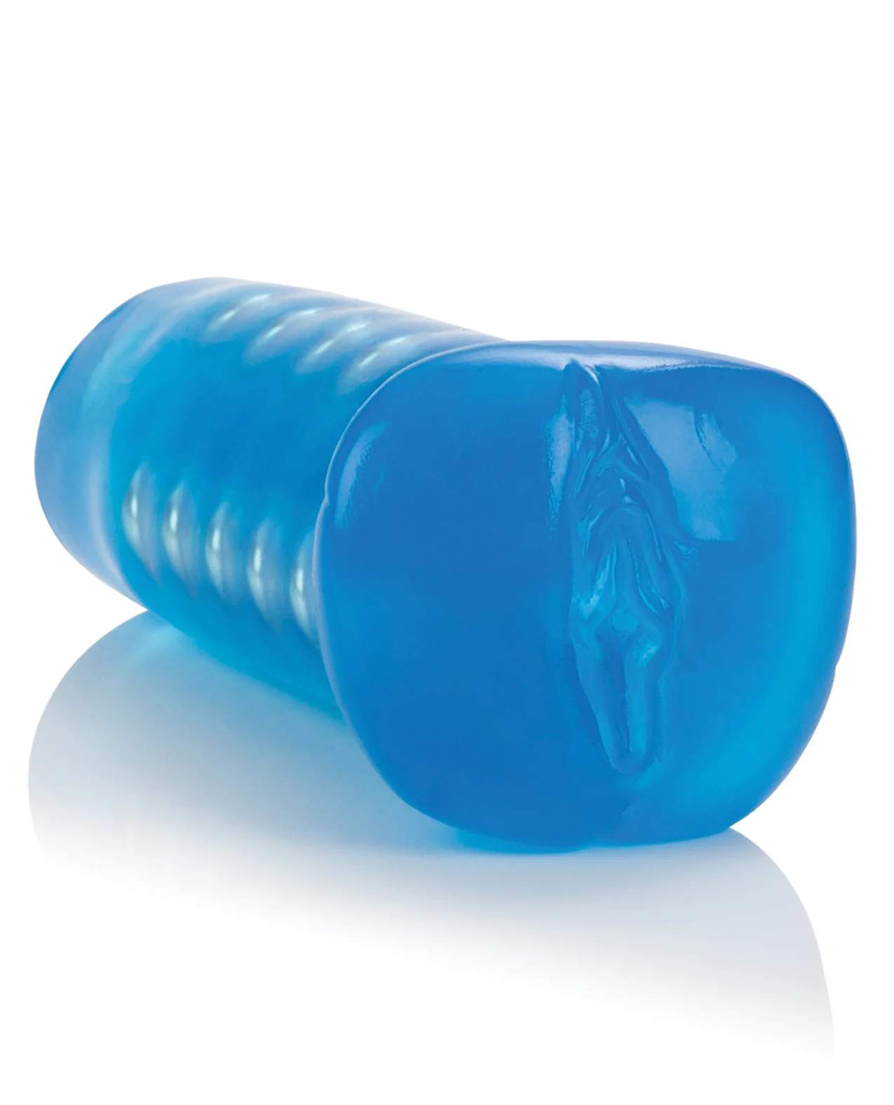 Basic Essentials Beaded Masturbator - Blue - Image 3