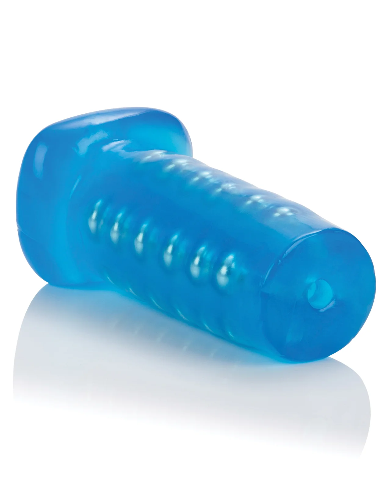 Basic Essentials Beaded Masturbator - Blue - Image 5