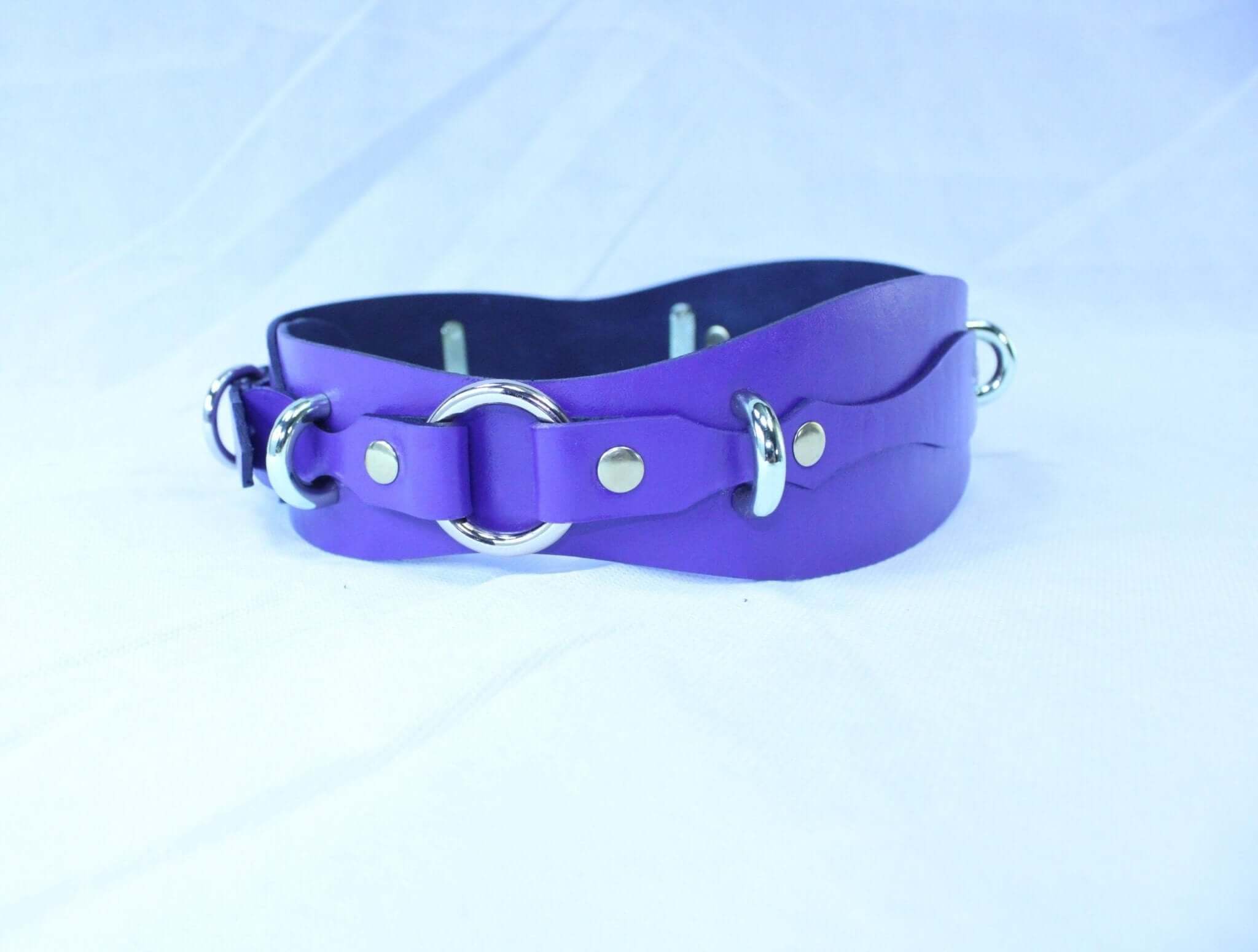 BDSM Belt Handmade Leather Waist Belt with D-Rings