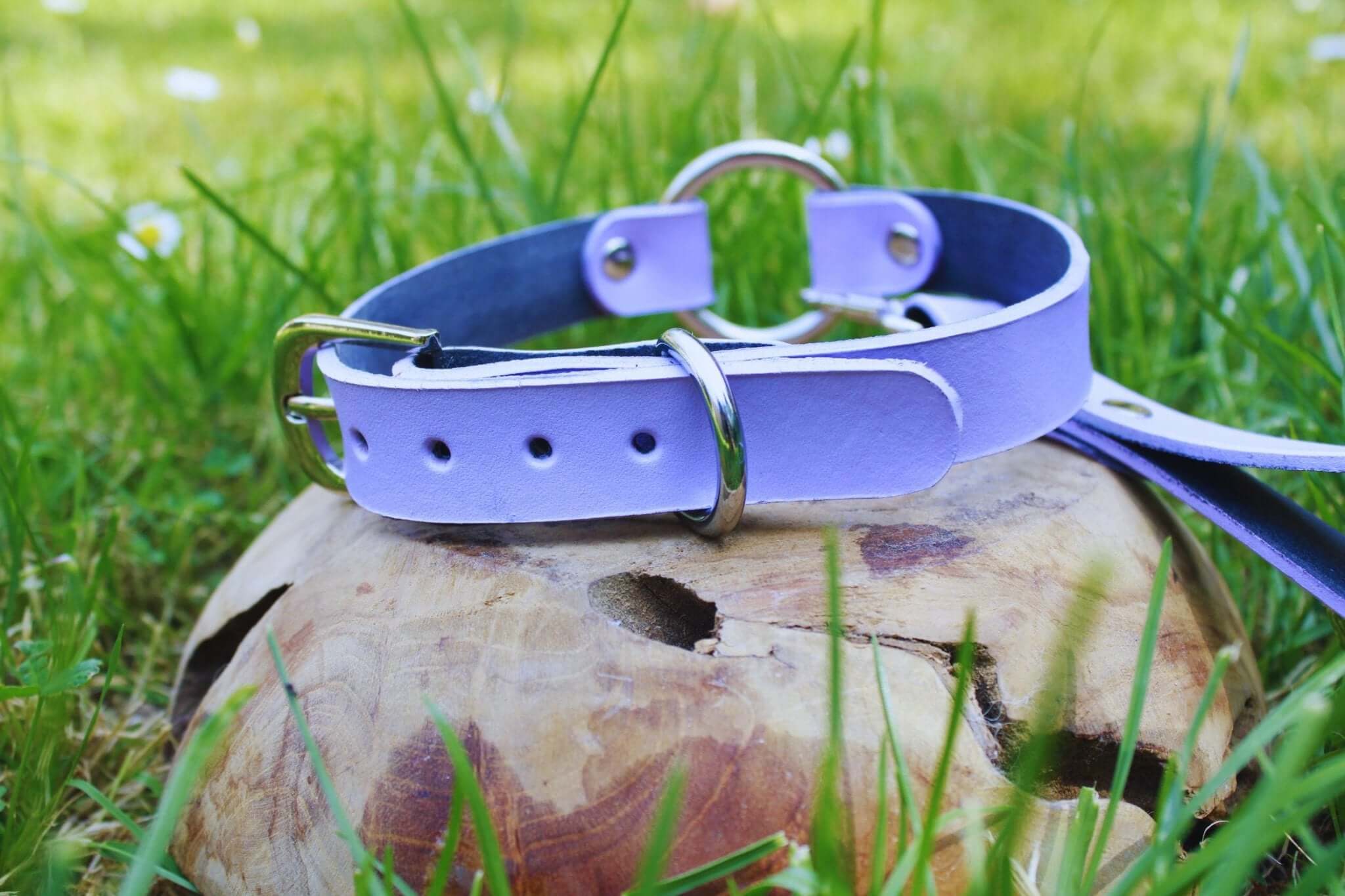 BDSM Collar Lilac Leather Choker Collar - Elegant Everyday Jewelry - Image 2