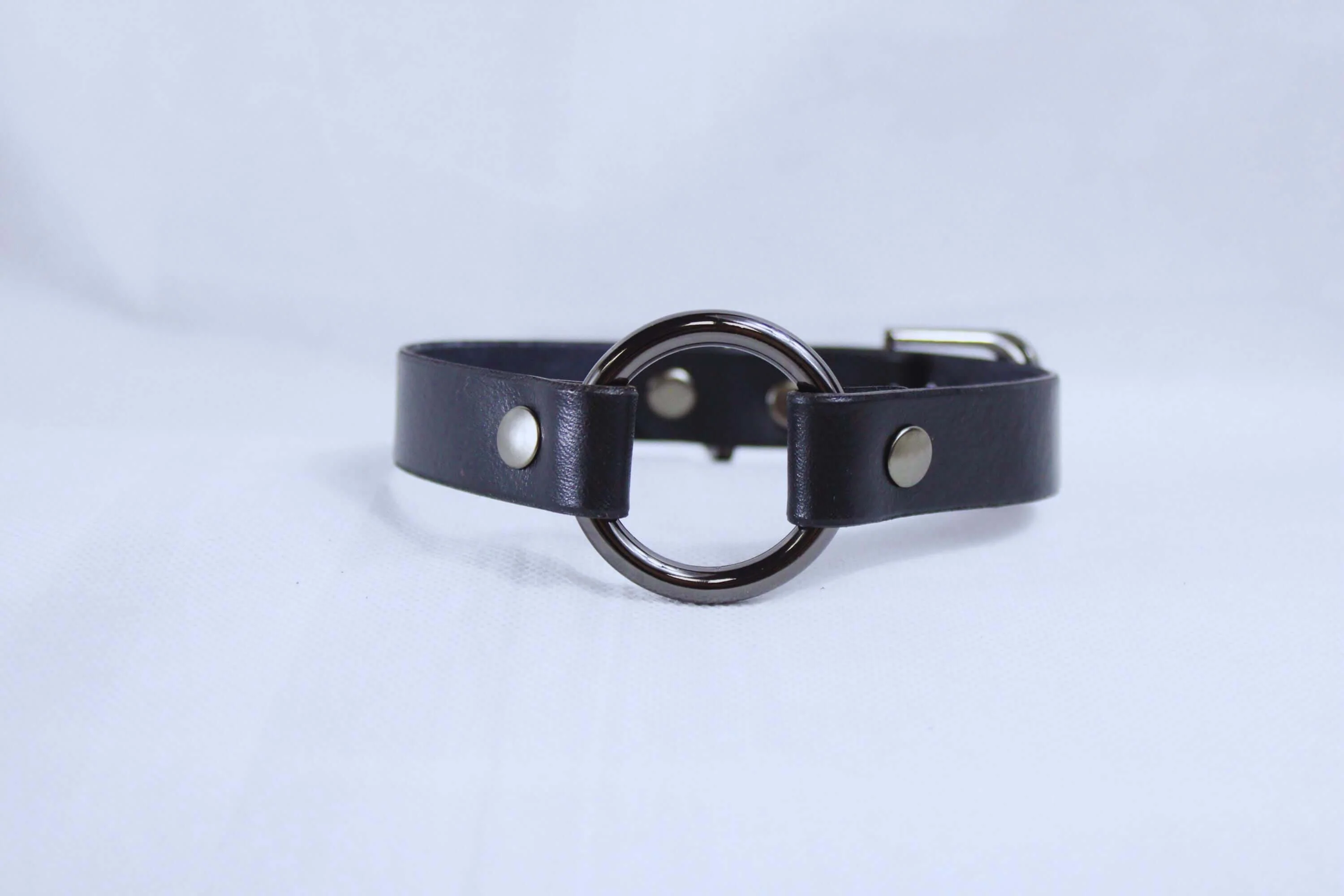 Leather Choker Collar with Leash Submissive Choker Posture Jewelry - Image 5