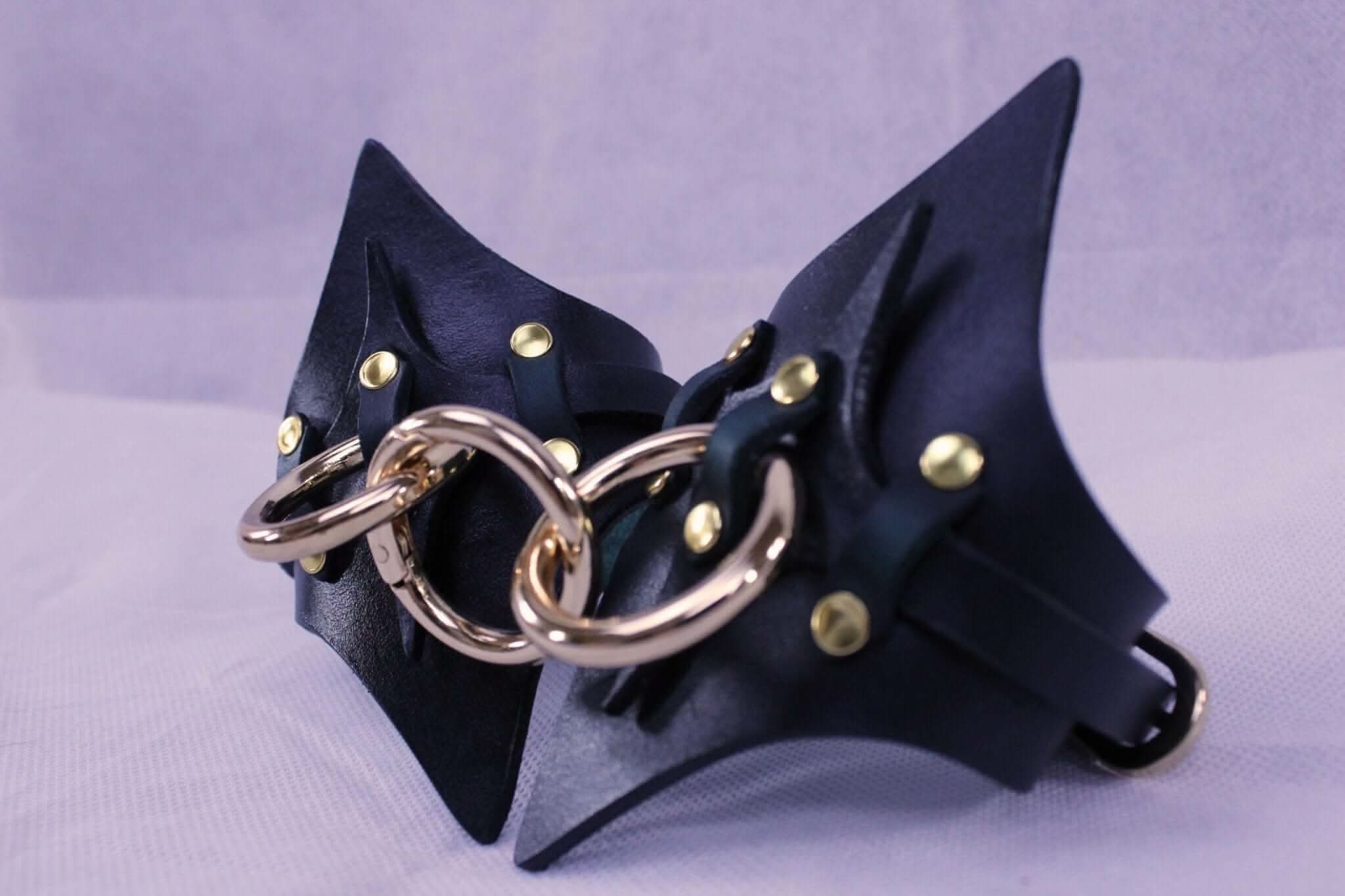 Leather Handcuffs for Play Fantasy Wrist Cuffs for Submissive Bondage