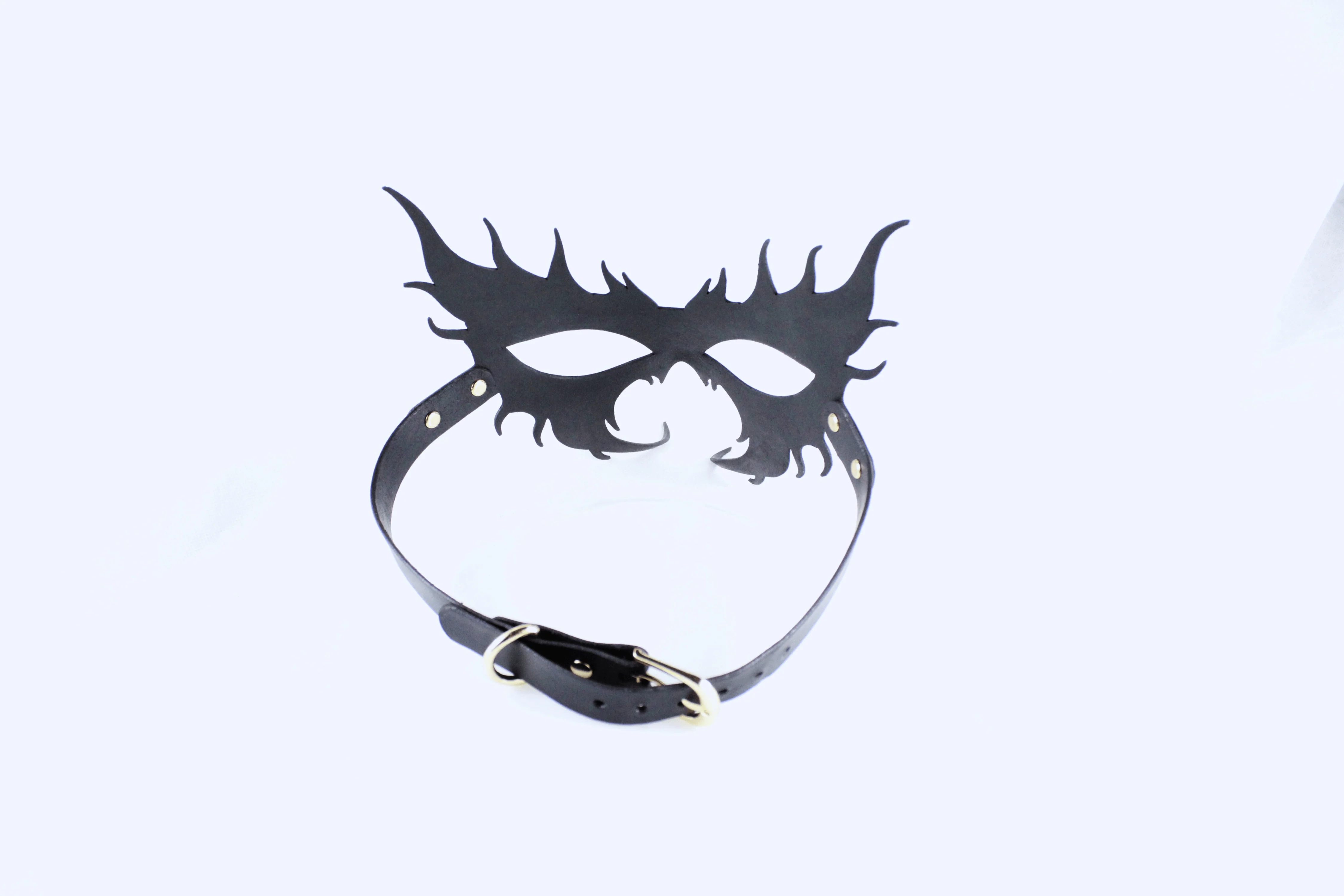 BDSM Mask – Gothic Flame Venetian Bondage Masquerade - Image 2