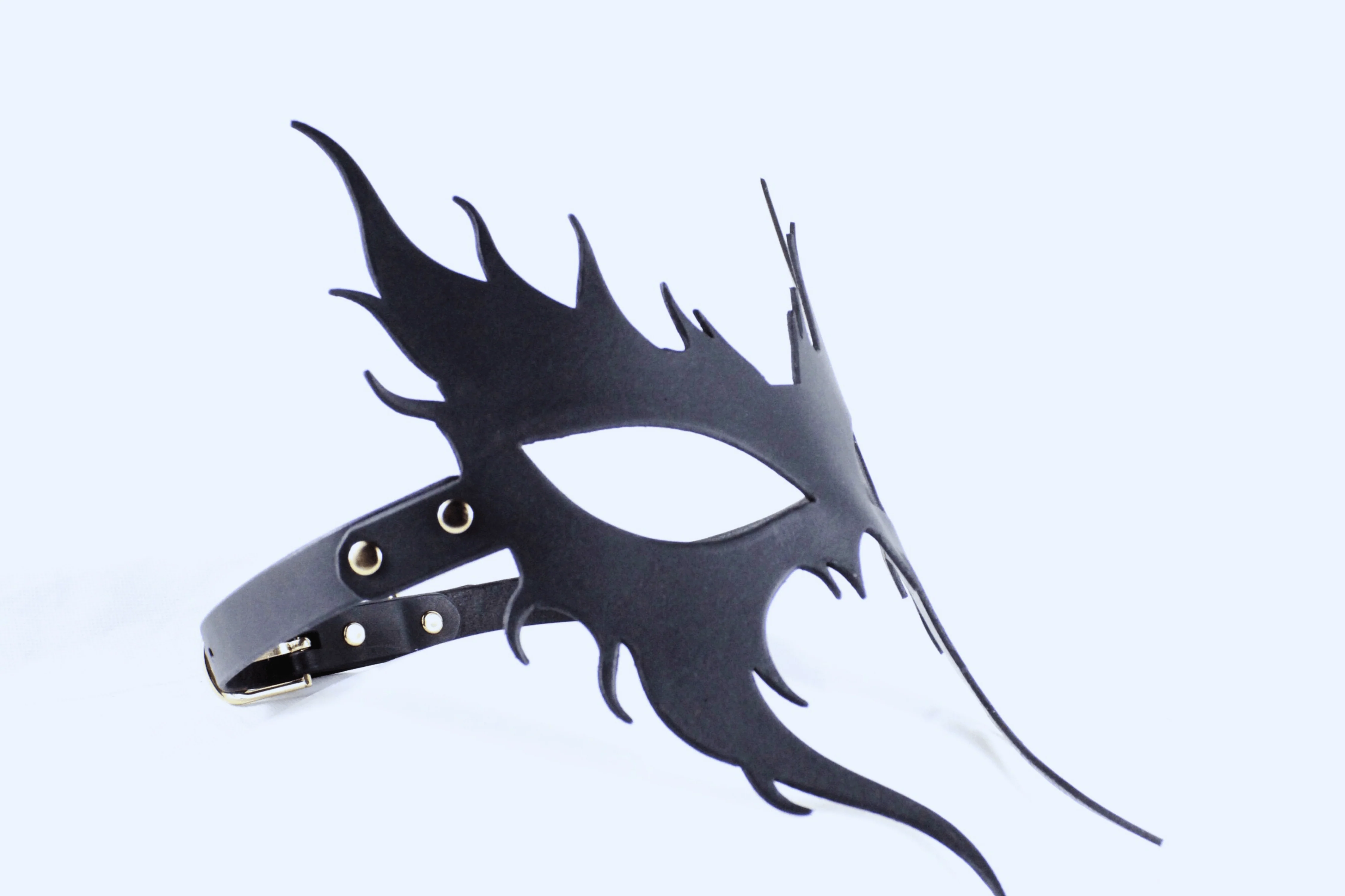 BDSM Mask – Gothic Flame Venetian Bondage Masquerade - Image 5