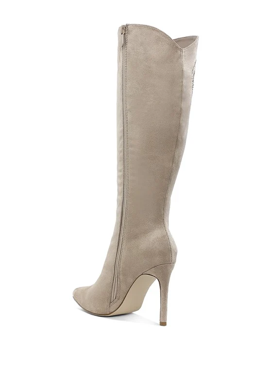 Becks Rhinestone Patterned Calf Boots - Image 3